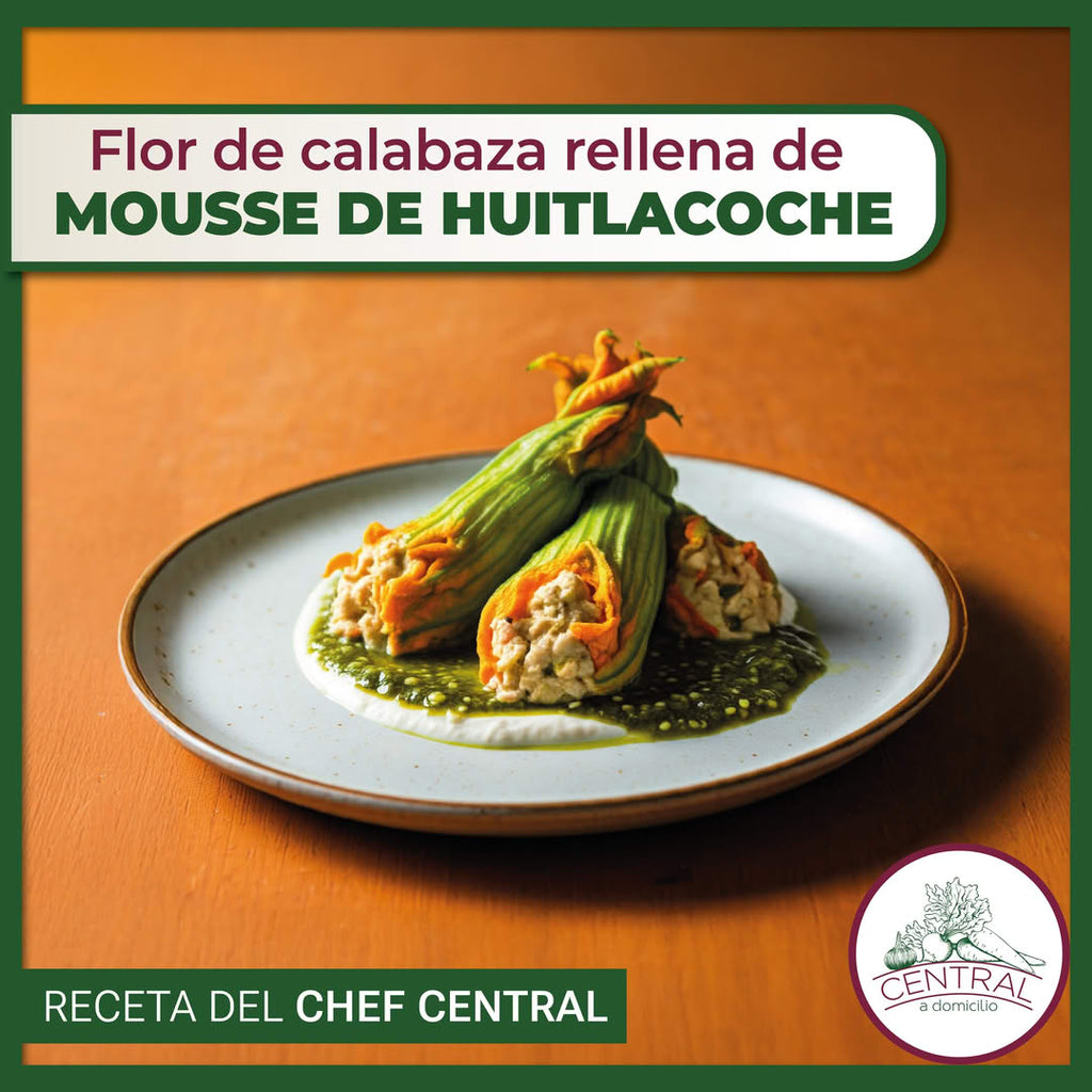 Receta: Flor De Calabaza Rellena De Mousse De Huitlacoche Fáciles Y Rápida